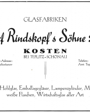 Josef Rindskopf´s Söhne A.G. Kosten bei Teplitz-Shönau