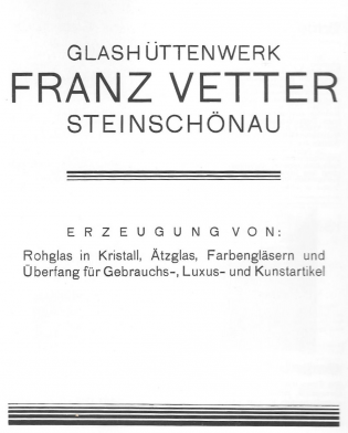 Glashüttenwerk Franz Vetter Steinswchönau