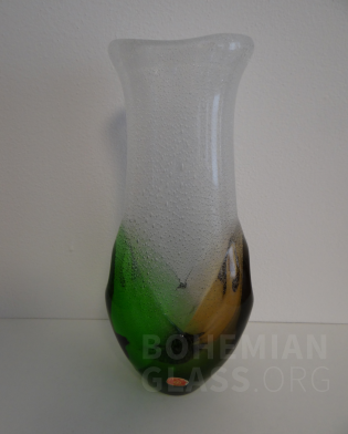 váza vrstvené sklo s bublinkami