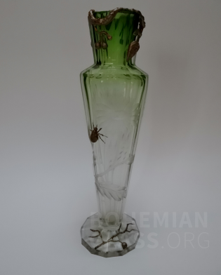 váza Eckentiefgravur chromin innen s plastickými nálepy