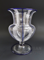 Váza Cristall m. blauen u. venetianischen Steifen